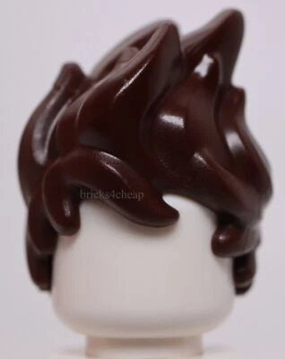 Lego minifigura marrón oscuro pelo despeinado y con púas muy alto Foto 1 de 3