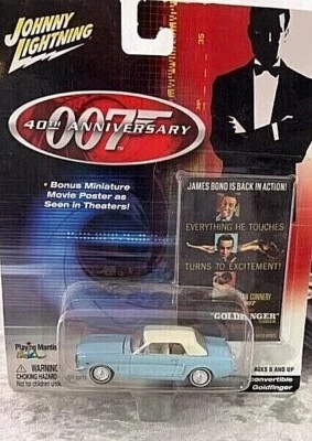 Johnny Lightning Джеймс Бонд 007 40-летие светло-синий Mustang кабриолет  - Изображение 1 из 3