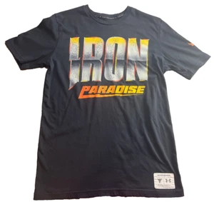 Under Armour Shirt Mens Small Black Project Rock Iron Paradise Loose Active Wear - Picture 1 of 6