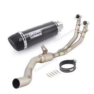 For Aprilia RS 660 TUONO 660 2021-2023 Exhaust Front Pipe Carbon Fiber Muffler - Picture 1 of 10