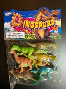 JUEGO DE 6 FIGURAS DE DINOSAURIO NUEVO EN PAQUETE 3""-4"" TAMAÑO CADA JUGUETE INFANTIL DE ASPECTO REALISTA - Imagen 1 de 4