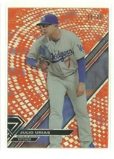 2017 Topps High Tek Orange Magma #HTJU Julio Urias B 19/25 (ref 72049) - Image 1 of 1