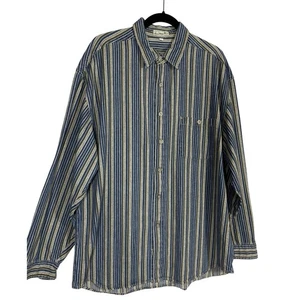 Vintage Guess Jeans USA Men XL Striped Button Up Shirt Long Sleeve Menswear - Picture 1 of 12