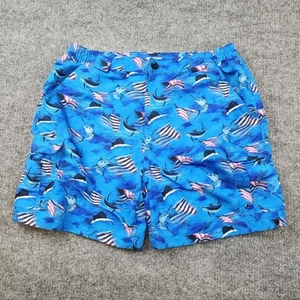 Reel Legends Men's size LG Board Shorts Elastic Waist Lightweight Sailfish Flag - Picture 1 of 15