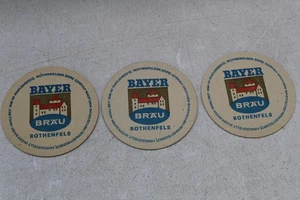 3 posavasos de cartón vintage Bayer Brau Beer - Imagen 1 de 2