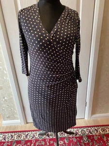 Laura Ashley Dress Size 16 Dark Grey/crem pattern Exc Condition - Picture 1 of 5