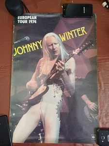 JOHNNY WINTER EUROPEAN TOUR 1974 PROMOTIONAL ORIGINAL POSTER - Picture 1 of 20