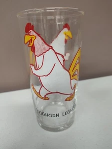 Vtg 1973 Foghorn Leghorn Pepsi Logo Under Name Black Letters Federal Thin Glass - Picture 1 of 7