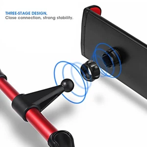 ༝Red Car Headrest Mount 360° Rotating Tablet Phone Holder Backseat Bracket - Photo 1/12