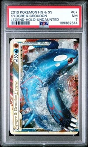 2010 POKEMON UNDAUNTED KYOGRE & GROUDON #87 LEGEND TOP PSA 7 NM #109382514 - Picture 1 of 2