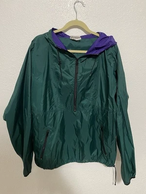 Chaqueta cortavientos Helly Hansen cremallera completa X-grande verde púrpura para hombre con capucha de nailon Foto 1 de 4