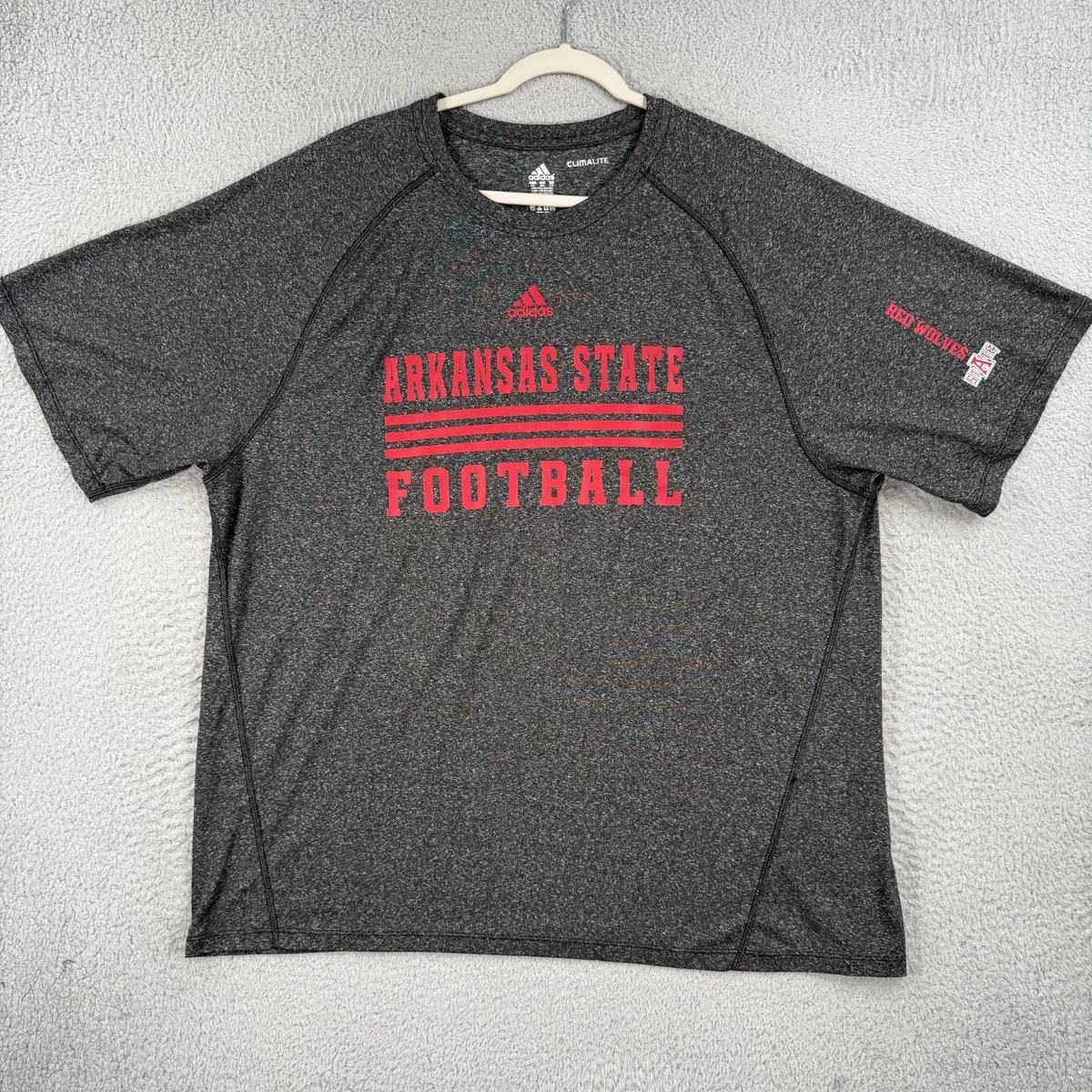 Arkansas State Red Wolves Retro Logo Tee - Distressed Graphic T-Shirt For Men & Women (Heather, 3XL) - View #5