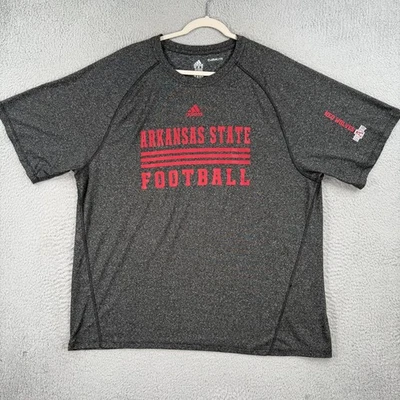 Arkansas State Red Wolves Football Shirt MENS 2XL Adidas Climalite Charcoal Gray - Image 1 of 4