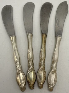 Vintage Wallace Sterlingsilber Wirbel Messer 50er Jahre Besteck 4 Stück Set - Bild 1 von 6