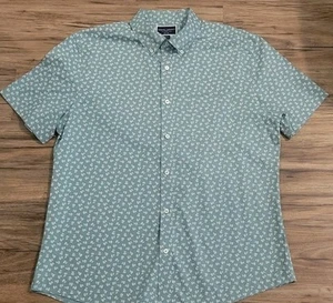 Mens EUC Charles Tyrwhitt Non-Iron Green Floral Print Short Sleeve Shirt *XL - Picture 1 of 2