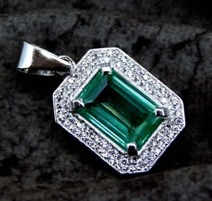 24.15 Ct Parti Sapphire & CZ Solid 925 Sterling Silver Stunning Women's Pendant - Picture 1 of 7