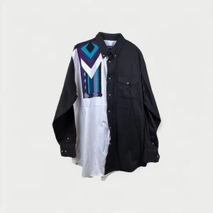 Camisa vaquera vintage occidental manga larga talla para hombre grande algodón azteca años 90’s - Imagen 1 de 7