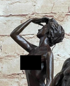 Hand Crafted Couple Bronze Sculpture Statue Signed Figurine Home Decor Statue - Picture 1 of 5