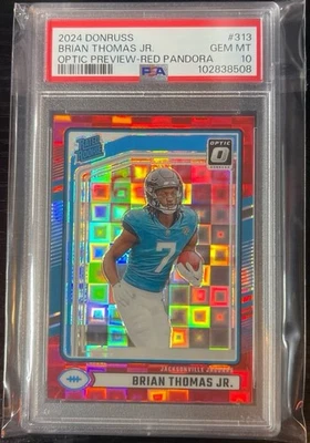 2024 Donruss Optic Vista Previa Rojo Pandora Brian Thomas Jr Jaguars PSA 10 GEMA MT Foto 1 de 2