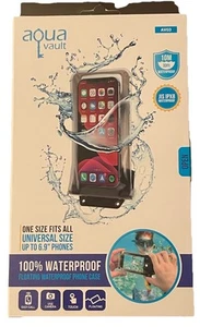 AquaVault 100% Waterproof Floating Smart Phone Case Black AV03 - Photo 1 sur 3
