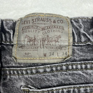Vintage Levi's 517 Relaxed schwarze Herrenjeans 34 x 34 (passt 32 x 33) orangefarbenes Etikett 90er USA - Bild 1 von 16