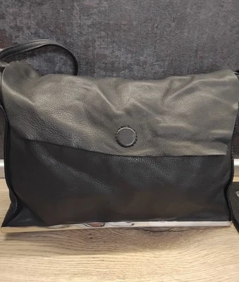 ZARA REAL LEATHER  BAG BLACK CROSSBODY  - Image 1 of 4