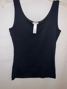 Tanque HANRO #1257 Soft Touch cuello redondo negro cómodo/suave S - Imagen 1 de 8