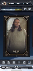Topps Star Wars Digital Card Trader Gilded Galaxy 3 Qui-Gon Jinn Insert - Picture 1 of 1