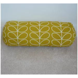 Round Bolster Cushion Cover Orla Kiely Yellow Linear Dandelion 16"x6" Lumbar - Picture 1 of 5