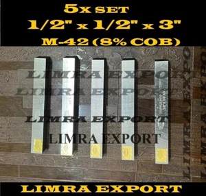 5 PCS SET 1/2" x 1/2" x 3"" HSS Square Tool Bit M-42 (8% Cob) Lathe Fly Cutter - Picture 1 of 2
