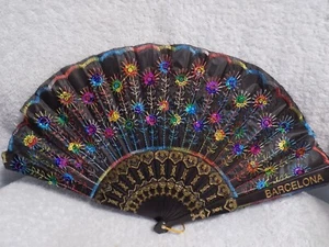 Barcelona Spain Folding Hand Fan New No Box Or Tag - Picture 1 of 1