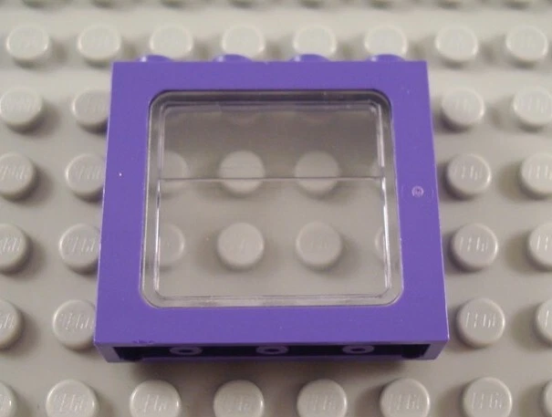 乐高深紫色 1x4x3 哈利波特骑士巴士火车窗带透明玻璃 — 第 1/1 张图片