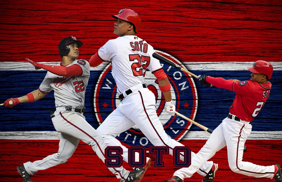 Washington Nationals  Lithograph print of  Juan Soto  17 x 11 - Image 1 of 1