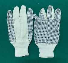50 PAIA GUANTI DA LAVORO  cotone puntinato pvc nero polsino elastico -  EN420