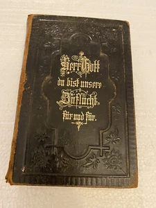 gesangbuch 1890 leather Gilded - Picture 1 of 9