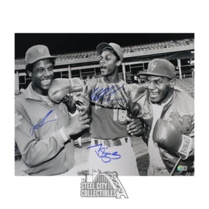 Mike Tyson, Doc Gooden, Darryl Strawberry Autographed B&W 16x20 Photo - BAS - Picture 1 of 1
