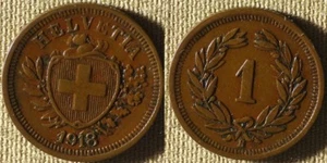 Switzerland : 1918 1 Ct  XF-AU  #3    IR7466 - Picture 1 of 1