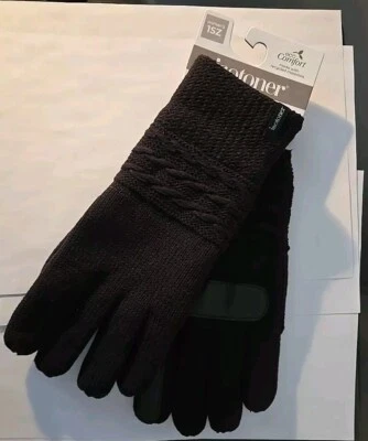Isotoner Womens Eco Comfort Smart Touch-Smart Dry Black Glove 1 SZ Fits Most NWT - Image 1 of 4