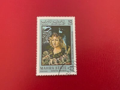 MAHRA STATE ADEN 1967 USADO ARTE SANDRO BOTTICELLI PRIMAVERA PRIMAVERA PICK 1 Foto 1 de 2