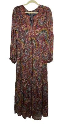 Vestido Johnny Was M Mediano Delta Estampado Metálico Campesino Maxi $345 ¡RARO! Foto 1 de 4