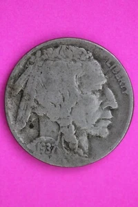 1937 D Buffalo Nickel Coin Guaranteed Authentic & Genuine 0742N - Picture 1 of 3