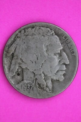 1937 D Buffalo Nickel Coin Guaranteed Authentic & Genuine 0742N - Image 1 of 3