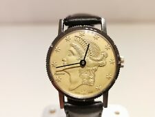VINTAGE RARE COLLECTIBLE MEN'S SWISS WATCH "LUCERNE" WITH LIBERTY USA COIN DIAL