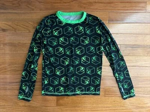 Boys Climate Right By Cuddl Duds MINECRAFT Creeper Pajama Top Size Small - Picture 1 of 5