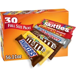 M&M'S, SNICKERS, 3 MUSKETEERS, SKITTLES & STARBURST Variety Pk 30 Count 56.11 Oz - Picture 1 of 4