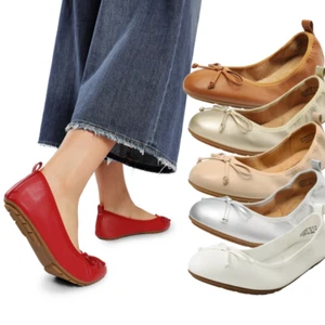 Women Slip On Ballet Flats Lightweight Round Toe Walking Flat Shoes - Picture 1 of 30