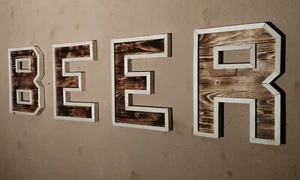 Holzbuchstaben Palettenmöbel Handarbeit Unikat BEER Neu - Bild 1 von 5