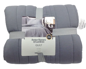 Better Homes & Gardens Reversible Linen Blend Quilt Gray Full/Queen (90W x 92L) - Picture 1 of 5