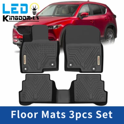 3Pcs 3D Floor Mats For 2017- 2025 Mazda CX-5 All Weather TPE Rubber Floor Liner Foto 1 de 4