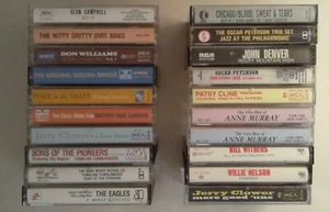 Lot Of 20 Vintage Cassette Tapes County Folk Eagles Pioneers Denver Patsy Cline - Picture 1 of 3